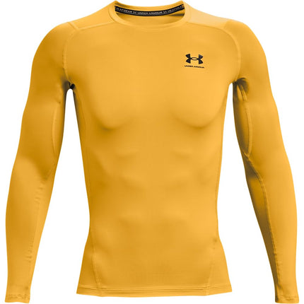 Under Armour Men's HeatGear Compression Long-Sleeve T-Shirt Crew Neck Sweatshirt, Steeltown Gold (750)/Black, XL