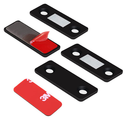 Mousike Magnetic Door Catch Ultra Thin Cabinet Magnets Stainless Steel Drawer Magnet Catch for Sliding Door Closure Kitchen Cabinet Cupboard Closet Closer (Black-16Pack)