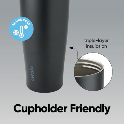 Owala FreeSip Tumbler - Stainless Steel - 40-oz. - Black (Very, Very Dark)