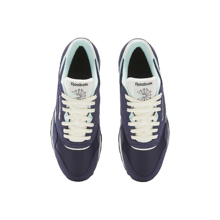 Reebok Men's Classic Nylon Sneaker, Vector Navy/Glitch Aqua/Vintage Chalk, 4 UK