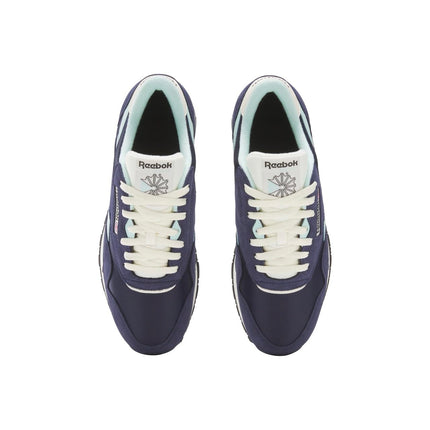 Reebok Men's Classic Nylon Sneaker, Vector Navy/Glitch Aqua/Vintage Chalk, 4 UK