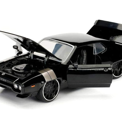 Jada 253203034 1:24 Fast & Furious 8 - Dom's '72 Plymouth GTX File Miniature Collectible car, Black