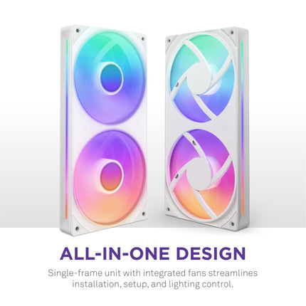 NZXT F240 RGB Core - 240mm Single-Frame RGB Fan Unit - White