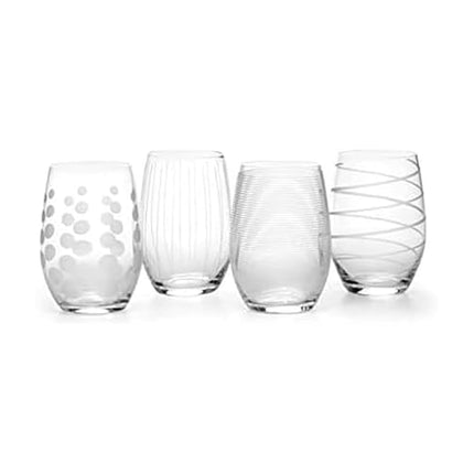 Mikasa Cheers Stemless Wine Glass, 17-Ounce, Set o
