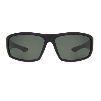 Dockers Men's Gavin Sunglasses Polarized Wrap, Black, 57mm