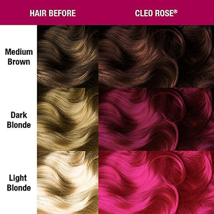 MANIC PANIC Classic Cleo Rose Semi Permanent Hair Color - Warm Magenta Pink Hair Dye for Women & Men That Lasts 4-6 Weeks - Vegan, Ammonia & Cruelty-Free - Create & Mix Custom Shades (4oz / 2pk)