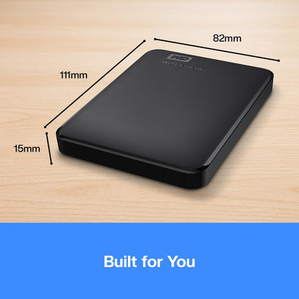 Disco duro externo portátil WD Elements de 1 TB, interfaz USB 3.0, almacenamiento externo portátil, Plug-and-Play, USB 3.2 Gen 1 de supervelocidad, formateado para PC y Mac, negro