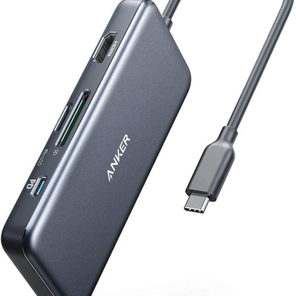 Anker USB C Hub, 7-in-1 USB C Adapter, with 4K USB C to HDMI, 100W Power Delivery, USB C Data Port, microSD/SD Card Reader, 2 USB 3.0 Ports, for MacBook Pro 2017/2018, Chromebook, XPS, and More