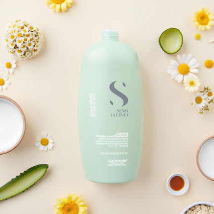 Alfaparf Milano Semi di Lino Scalp Calming Low Shampoo - Restores Natural Scalp and Hair Balance - Probiotics Blend and Antioxidant Formula - 33.8 oz