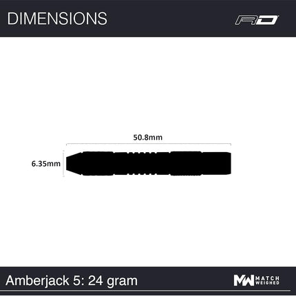 RED DRAGON Darts| Amberjack 5 | 24g Steel Tip | 90% Tungsten Darts Set