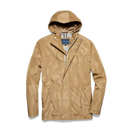 Chaqueta impermeable con capucha para hombre Cole Haan, caqui, talla grande