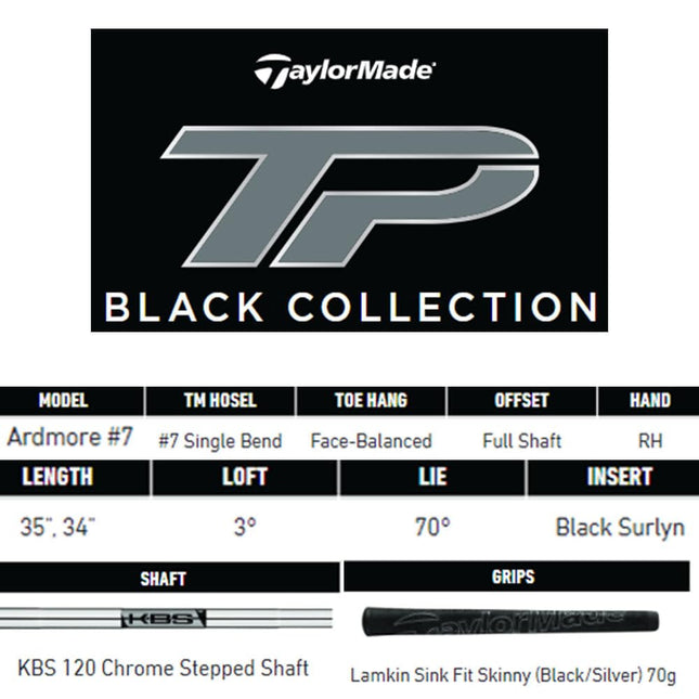 TaylorMade Golf TP Black Putter Ardmore SB RIGHTHANDED 35 INCHES