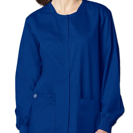 WonderWink Unisex-Adult's Snap Front Jacket, Galaxy Blue, Large