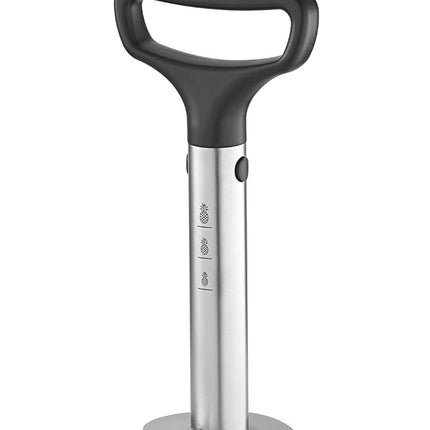RÖSLE Pineapple Cutter Pro, High-Quality Pineapple Peeler for Coring and Cutting Rings, with Ergonomic Handle, Cutting Scale and Ejection Slot, ABS, 18/10 Stainless Steel