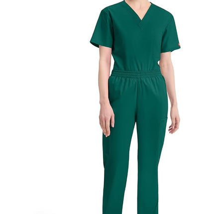 Dickies EDS Signature Scrubs for Women, Elastic Waist Pull-On Cargo Pants for Women in Soft Brushed Poplin 86106, Hunter, XL Petite