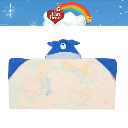 Care Bears Retro Kids Super Soft Bath/Pool/Beach Soft Cotton Terry Hooded Towel Wrap, 24 in x 50 in, (Officially Licensed Product) By Franco
