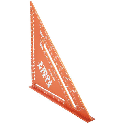 Klein Tools 93512SSQ Rafter Square, 12-Inch, Double Laser Etched Aluminum, Multi-Functional, Carpenter Measuring Layout Tool, Triangle Ruler for Woodworking