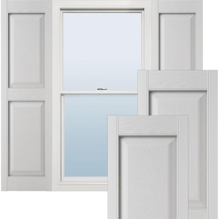 Ekena Millwork Lifetime Vinyl LP2S14X03100WH Standard Two Equal Panel Vinyls, Raised Panel Vinyl Shutters, w/Installation Shutter-Lok's & Matching Screws (Per Pair), 14.75"W x 31"H, White