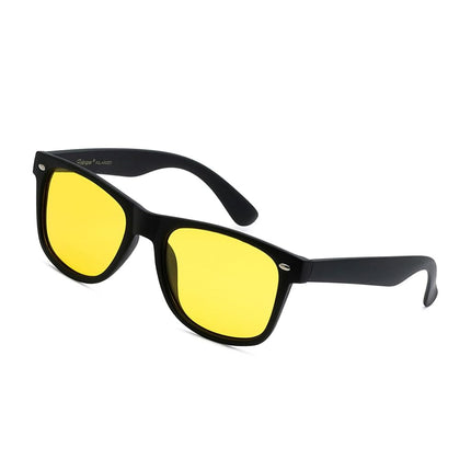 Gafas de sol Polarspex para hombre - Gafas de sol retro para hombre, Gafas de sol polarizadas para mujer - Gafas de sol geniales para conducir, pescar, Negro Mate | Amarillo para Conducir de Noche, Talla única