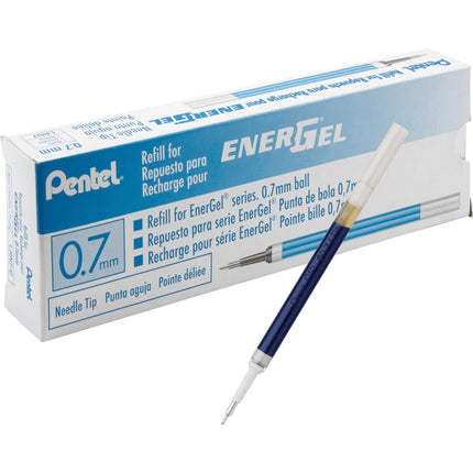 Pentel Refill Ink for EnerGel 0.7 mm Needle Tip Liquid Gel Pen, Blue Ink (Pack of 12, LRN7 �C-12) by Pentel