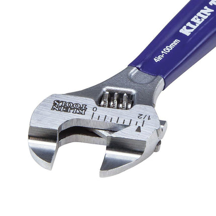 Klein Tools D86932 Adjustable Wrench, Forged with Slimmer Jaw and a High Polish Chrome Finish, 4-inch