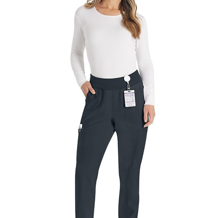 Dickies EDS Essentials by Women's Knit Waistband Scrub Pant Medium Petite Pewter