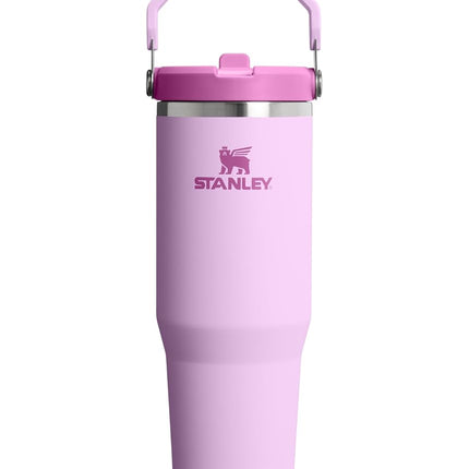 Vaso térmico STANLEY IceFlow 2.0 Flip Straw con asa 30 oz | Tapa giratoria y pajita abatible | Botella de agua a prueba de fugas | Acero inoxidable con aislamiento | Sin BPA | Orquídea suave
