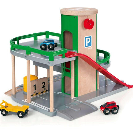 BRIO 33204 Parking Garage for Kids Age 3 Years Up - Compatible with all BRIO Railway Train Sets & Accessories, Multicoloured