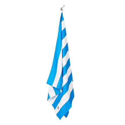 Dock & Bay Beach Towel - Quick Dry, Sand Free - Compact, Lightweight - 100% Recycled - Includes Bag - Cabana - Bondi Blue - Extra Large (200x90cm, 78x35)
