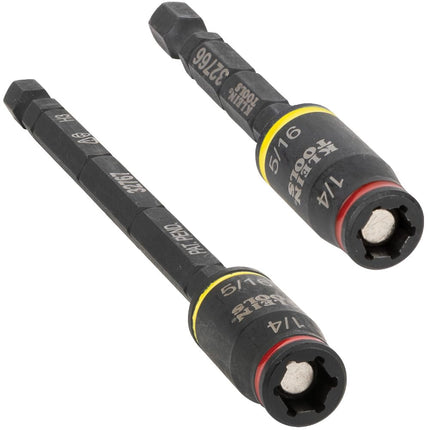 Klein Tools 32768 Klein Tools 32768 Impact Driver, 3-in-1 SAE Impact Socket and Bit Holder, Flip Socket with 1/4 Nut Driver and 5/16 Nut Driver Hex Sizes, 3 and 5-Inch Lengths, 2-Piece Set