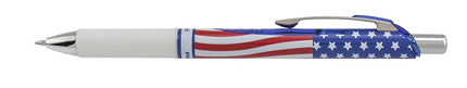 Pentel EnerGel RTX Retractable Liquid Gel Pen, Flag Barrel, Black Ink, 2-Pk (BL77USABP2A)