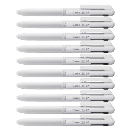 Pentel BXAW375W Calme Bolígrafo multifunción, 2 recambios de bolígrafo de 0,35 mm (negro/rojo) y 1 mina de portaminas de 0,5 mm, sonido de clic significativamente más bajo, recargable, 1 paquete = 10