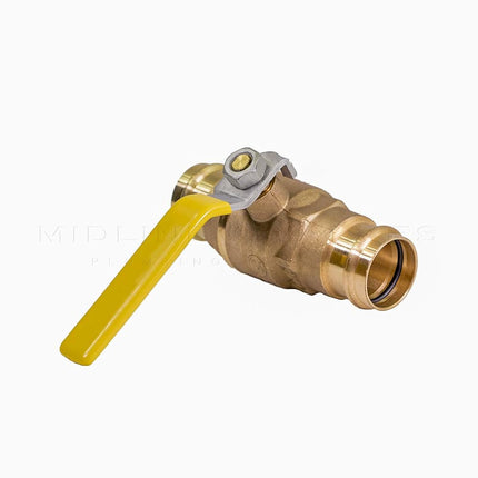Midline Valve 532VLV001 Double-O-Ring Press Ball Valve, with 1 in. Connections, Full Port, Water Shutoff, Brass (Pack of 5) (532VLV001-5)