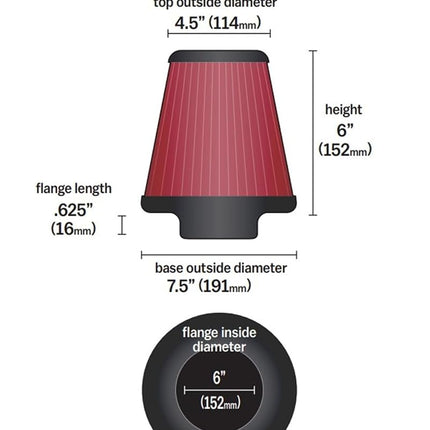 K&N RU-1048XD Universal Clamp-On Air Filter
