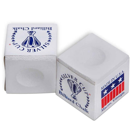 One Dozen White Silver Cup Pool Cue Chalk by Silver Cup