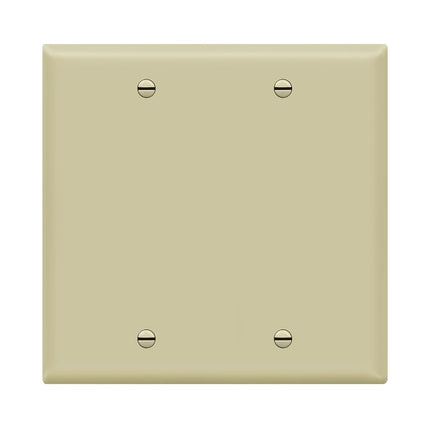 ENERLITES Double Blank Device Wall Plate, Gloss Fi