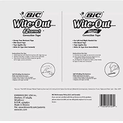BIC Wite-Out EZ Correct Correction Tape, 7 ct. + 1 Bonus BIC Wite-Out Mini Correction Tape