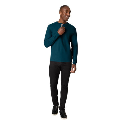 Hanes Mens Beefy-t Long Sleeve Henley-shirts, Petro Teal, M UK