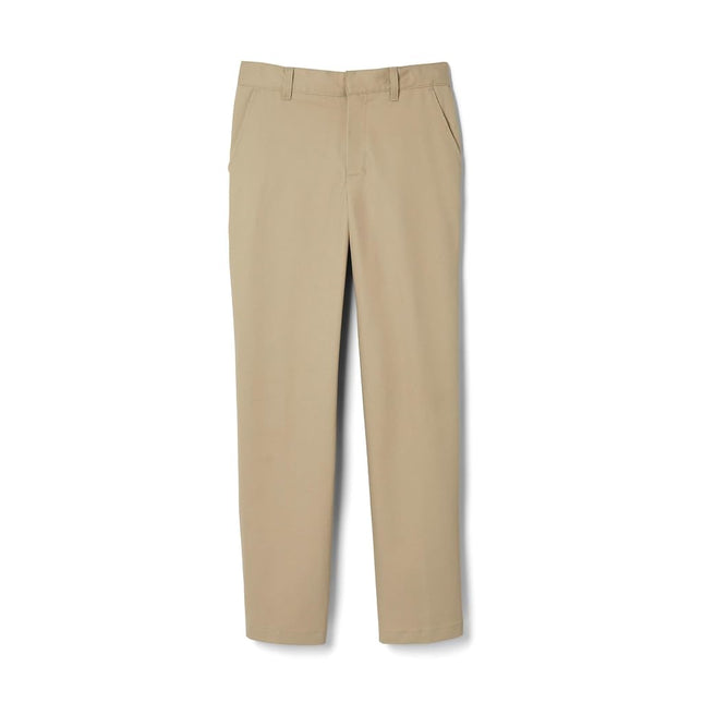 French Toast Boys' Adjustable Waist Relaxed Fit Twill Pant (Standard, Slim & Husky), Khaki, 10 Husky
