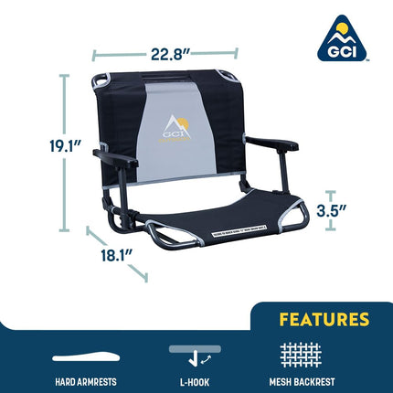 GCI Outdoor Big Comfort Stadium Chair with Armrests