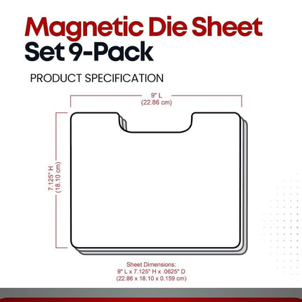 ArtBin 6979AA Magnetic Die Sheet Set 9-Pack, Die Organizers, Magnetic Organizer Sheets, 3 Sheets [2-Pack], White