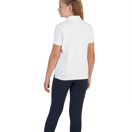 French Toast Girls Size' Short Sleeve Interlock Polo with Picot Collar, Yellow, Large/14/16/Plus