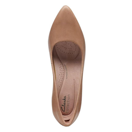Clarks Women's Kataleyna Gem Pump, Warm Beige Leather, 7 UK