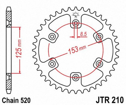 JT Sprockets JTR210.42 42T Steel Rear Sprocket