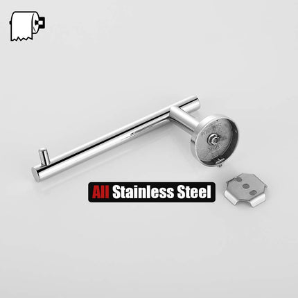 JQK Chrome Toilet Paper Holder, 5 Inch 304 Stainless Steel Thick 8mm Tissue Paper Dispenser for Bathroom, Hold Mega Rolls, Polished Chrome Wall Mount 2 Pack, TPH100-CH-P2