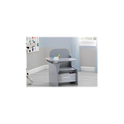 Delta Children Chair Desk with storage bin, Grey