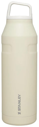 STANLEY IceFlow Cap and Carry Water Bottle 50 oz | Wide Mouth Twist Lid | Lightweight and Leakproof for Travel and Sports | Insulated Stainless Steel | BPA-Free | Cream Glimmer