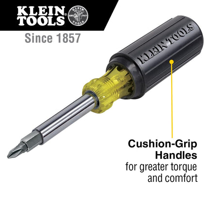 Juego de destornilladores Klein Tools 80027, destornillador de puntas múltiples 11 en 1, destornillador stubby 6 en 1, puntas Phillips, ranuradas, cuadradas, Torx, 2 piezas