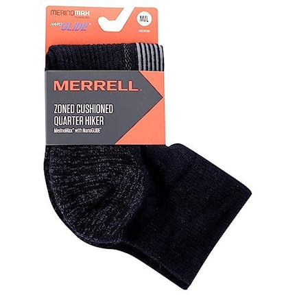 Merrell Men's 1 Pack Cushioned Zoned Quarter Hiker Socks