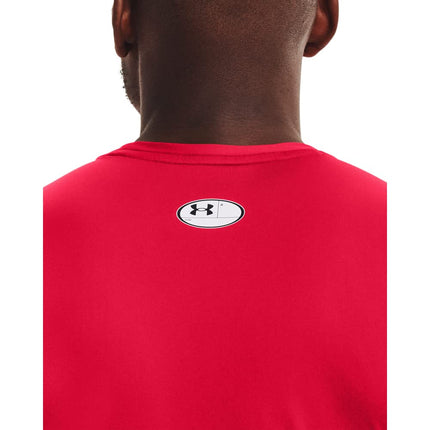 Camiseta sin mangas de compresión HeatGear para hombre de Under Armour, Rojo (600)/Blanco, M